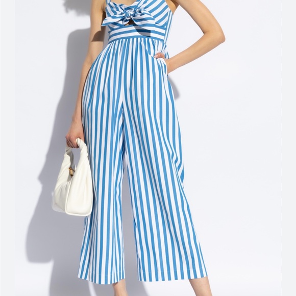 Blue and White Summer Stripe Jumpsuit by Kate Spade New York Size Medium - Picture 3 of 8
